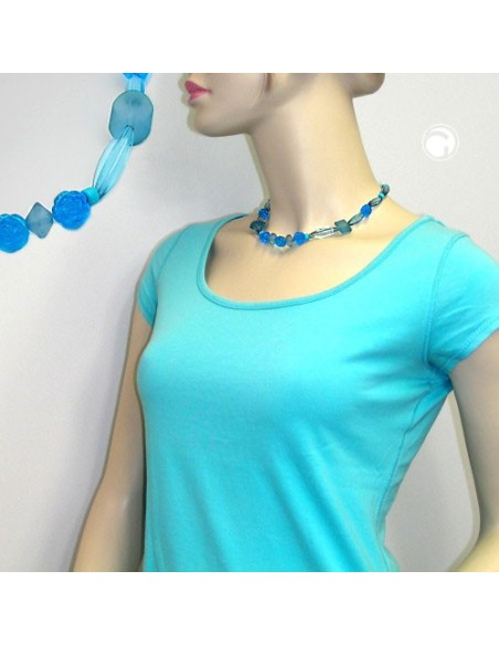 necklace blue tones various beads