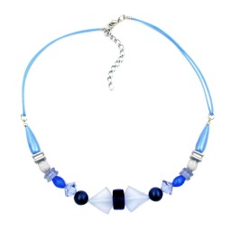 necklace blue tones various beads