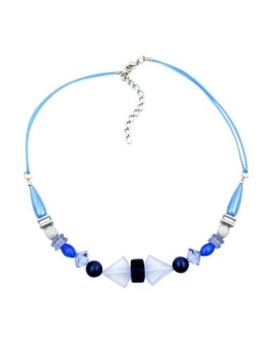 necklace blue tones various beads