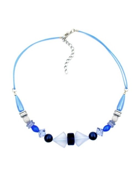 necklace blue tones various beads