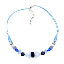 necklace blue tones various beads