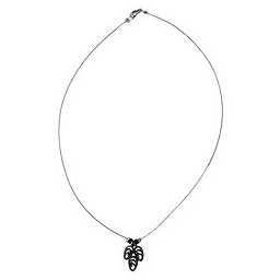 necklace leaf pendant red beads