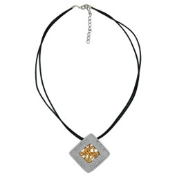 necklace square silver-gold 45cm