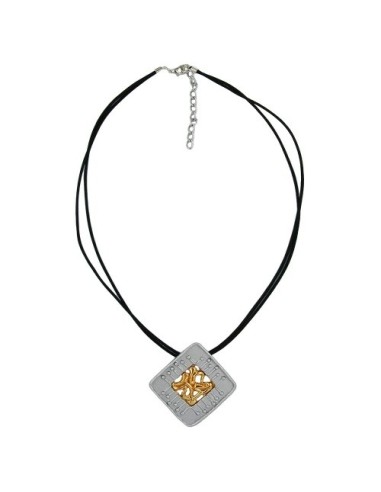 necklace square silver-gold 45cm