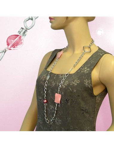 necklace curb chain beads 95cm