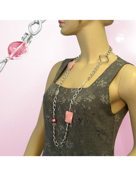 necklace curb chain beads 95cm