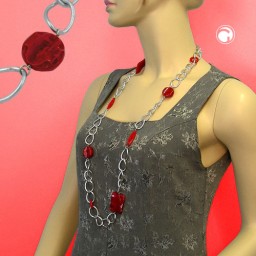 necklace curb chain beads 98cm