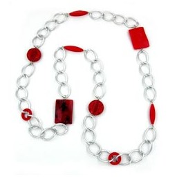 necklace curb chain beads 98cm