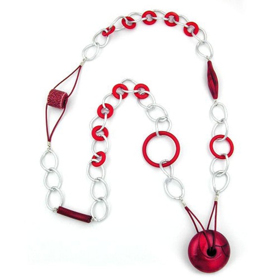 necklace curb chain beads 95cm