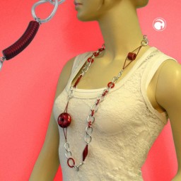 necklace curb chain beads 95cm