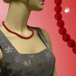 necklace beads 8mm red & glossy