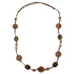 necklace disc brown 90cm