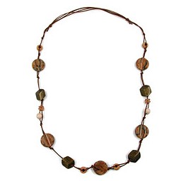 necklace disc brown 90cm