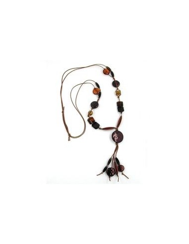necklace disk coffee-brown 90cm
