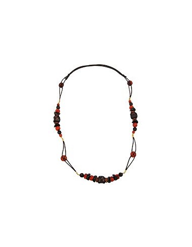 necklace stone bead red-brown 100cm