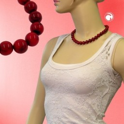 necklace dark red marbled beads