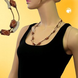 necklace tubes-beads brown