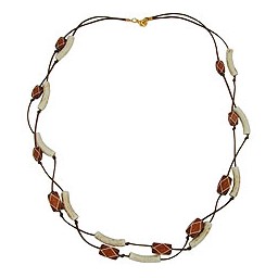 necklace tubes-beads brown