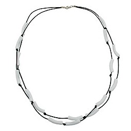 necklace tubes white black cord