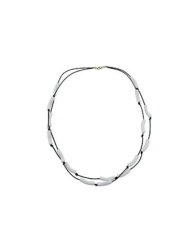 necklace tubes white black cord