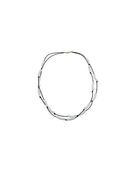 necklace tubes white black cord
