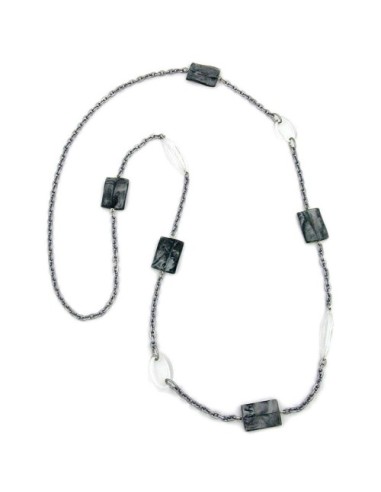 necklace pillow gray-silver-crystal 100cm