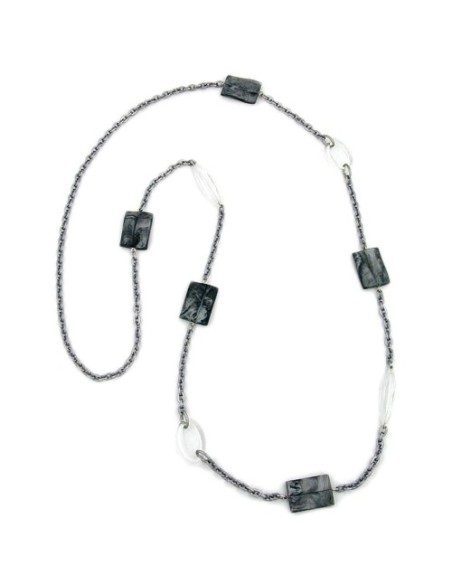 necklace pillow gray-silver-crystal 100cm