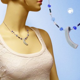 necklace angle grey-blue-silver-coloured 42cm