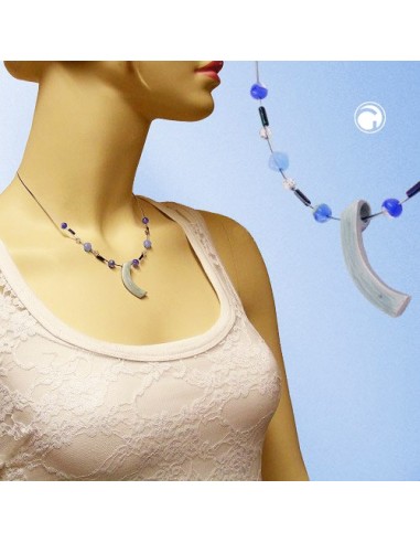 necklace angle grey-blue-silver-coloured 42cm