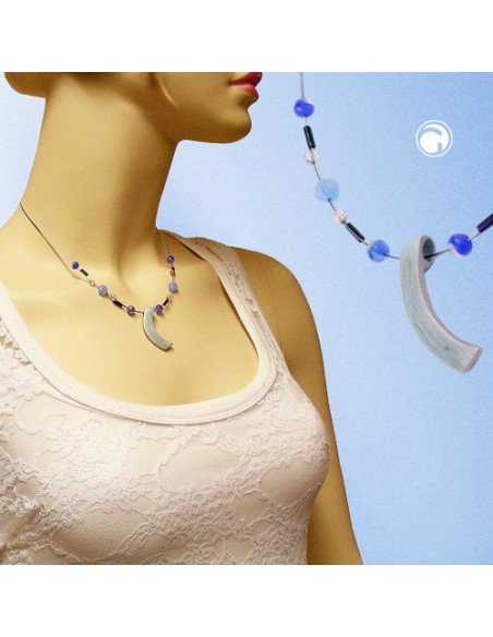 necklace angle grey-blue-silver-coloured 42cm