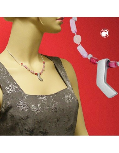 necklace angle silver-coloured matt 42cm