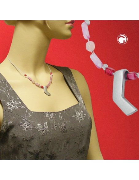 necklace angle silver-coloured matt 42cm