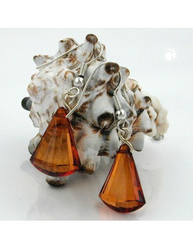 hook earrings grinded flat cone brown
