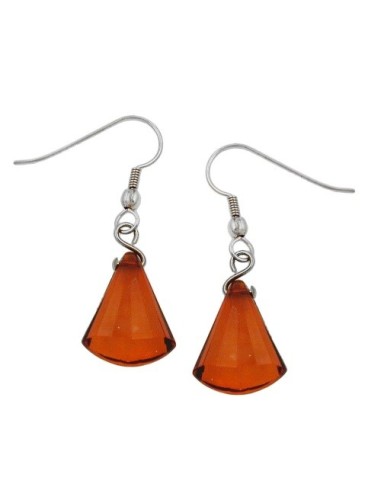 hook earrings grinded flat cone brown