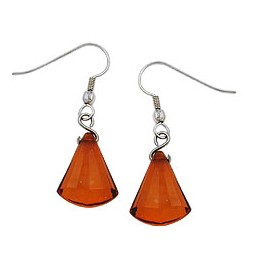 hook earrings grinded flat cone brown
