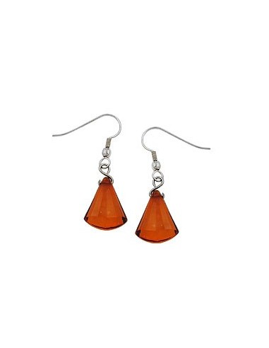 hook earrings grinded flat cone brown