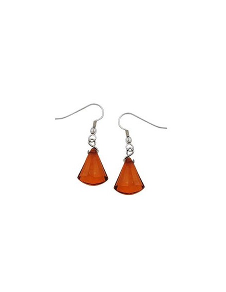 hook earrings grinded flat cone brown