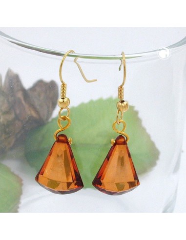 hook earrings grinded flat cone brown