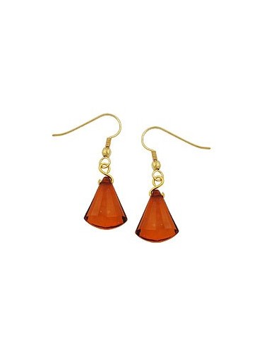 hook earrings grinded flat cone brown