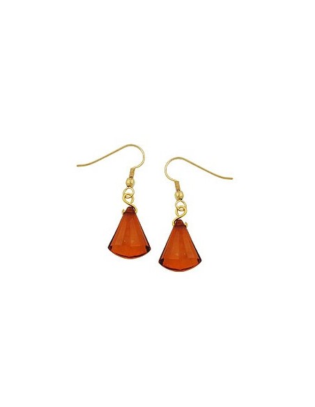 hook earrings grinded flat cone brown