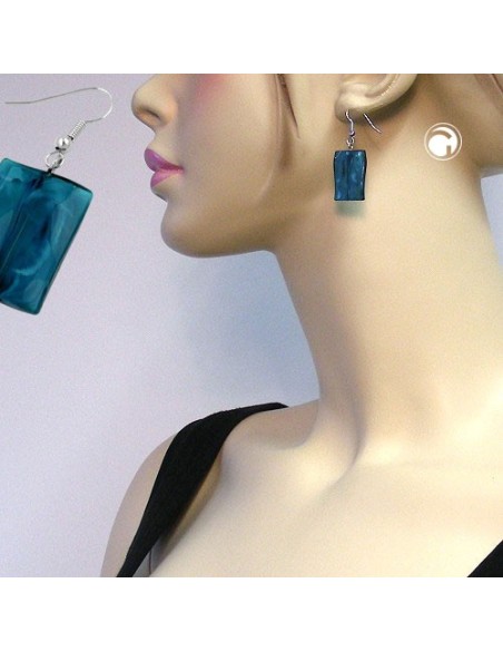 hook earrings pillow bead turquoise