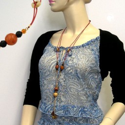 necklace brown/rust/gold-coloured beads fantasy design