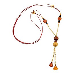 necklace brown/rust/gold-coloured beads fantasy design