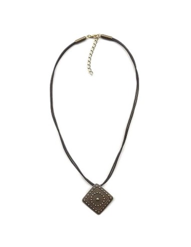 necklace metal pendant black cord