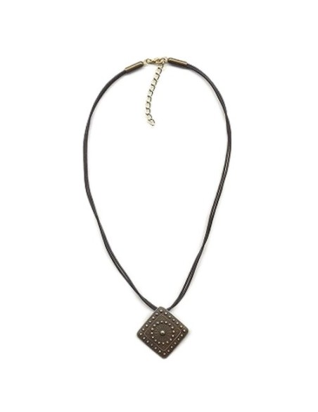 necklace metal pendant black cord