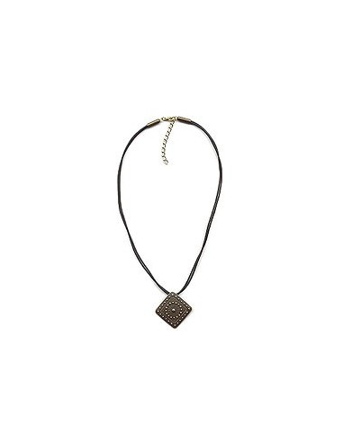necklace metal pendant black cord