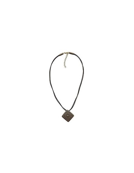 necklace metal pendant black cord