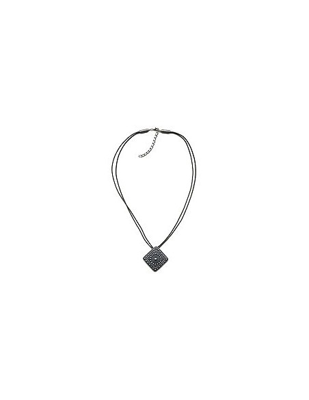 necklace metal pendant grey cord