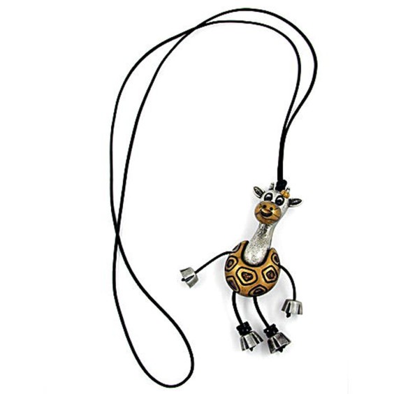 necklace giraffe antique-silver/gold 90cm