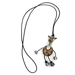 necklace giraffe antique-silver/gold 90cm